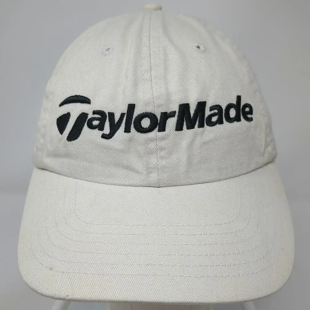 TaylorMade Baseball Cap Beige One Size Adjustable Slideback Cotton Golf Hat